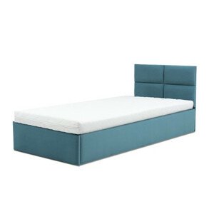 Kárpitozott MONOS ágy matraccal, mérete 90x200 cm Türkiz
