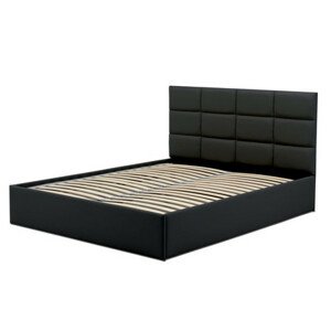 Kárpitozott ágy TORES II matrac nélkül mérete 140x200 cm - Eco-bőr Fekete Eko-bőr