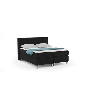 ATLANTIC Kárpitozott ágy 140x200 cm fekete