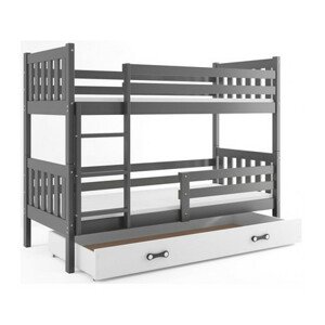 Gyermek emeletes ágy CARINO tárolóhellyel 80x160 cm - grafit Fehér