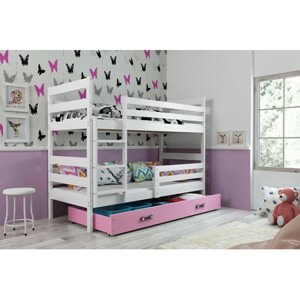 Gyerek emeletes ágy ERYK 160x80 cm Rózsaszín Fehér