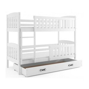 Gyerek emeletes ágy KUBUS tárolóhellyel 90x200 cm - fehér Fehér