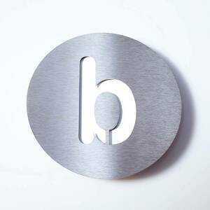 Round rozsdamentes acél házszám - „b”