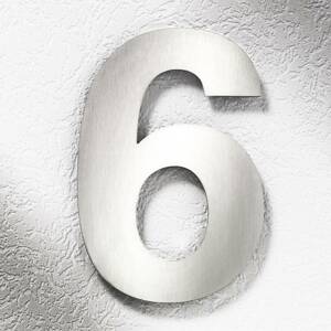 Rozsdamentes acél házszámok nagy, „6”
