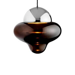 LED-es függőlámpa Nutty XL, barna / króm színű, Ø 30 cm