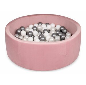 ELIS DESIGN Száraz gyerekmedence "90x30" 200 db labdával prémium minőségben szín: Rózsaszín