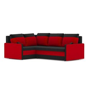 Összecsukható sarok ülőgarnitúra MILTON II modell 2 Bal Fekete /piros