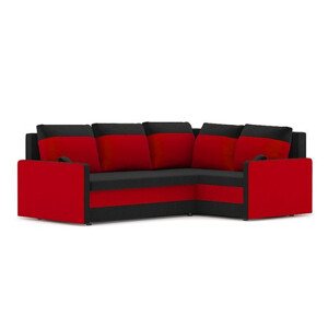 Összecsukható sarok ülőgarnitúra MILTON II modell 2 Jobb Fekete /piros