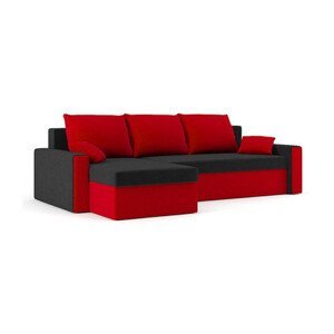 Összecsukható sarok ülőgarnitúra ZEUS MODEL 2 Fekete /piros Bal