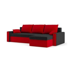 Összecsukható sarok ülőgarnitúra ZEUS MODEL 2 Fekete /piros Jobb